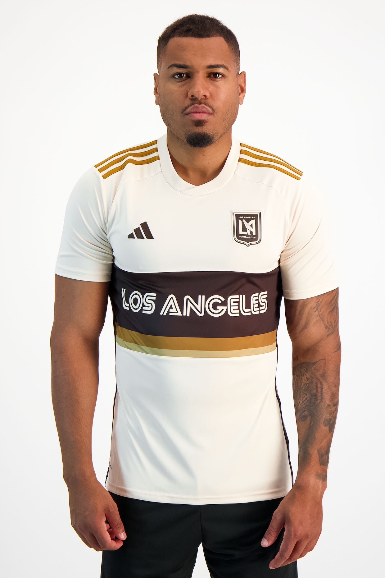 Image of adidas Los Angeles FC 3rd Replica Herren Fussballtrikot 24/25 Beige, Herren, Größe: S