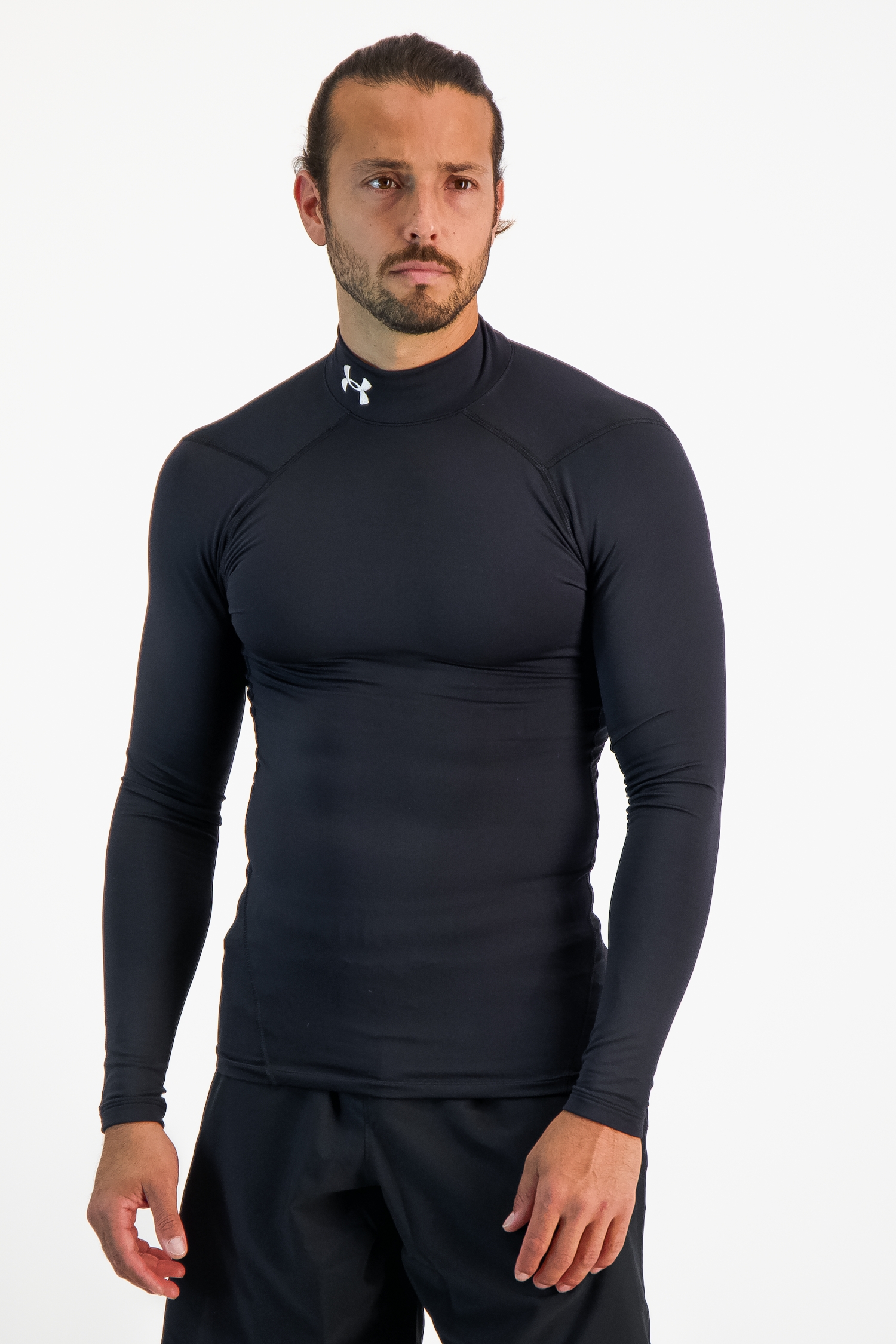 Image of Under Armour ColdGear® Compression Mock Herren Longsleeve Schwarz, Herren, Größe: L