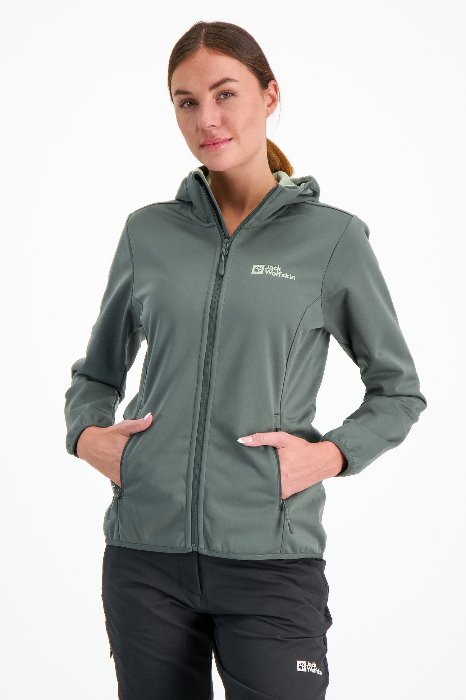Jack Wolfskin Windhain Damen Softshelljacke Grau, Damen, Größe: XL