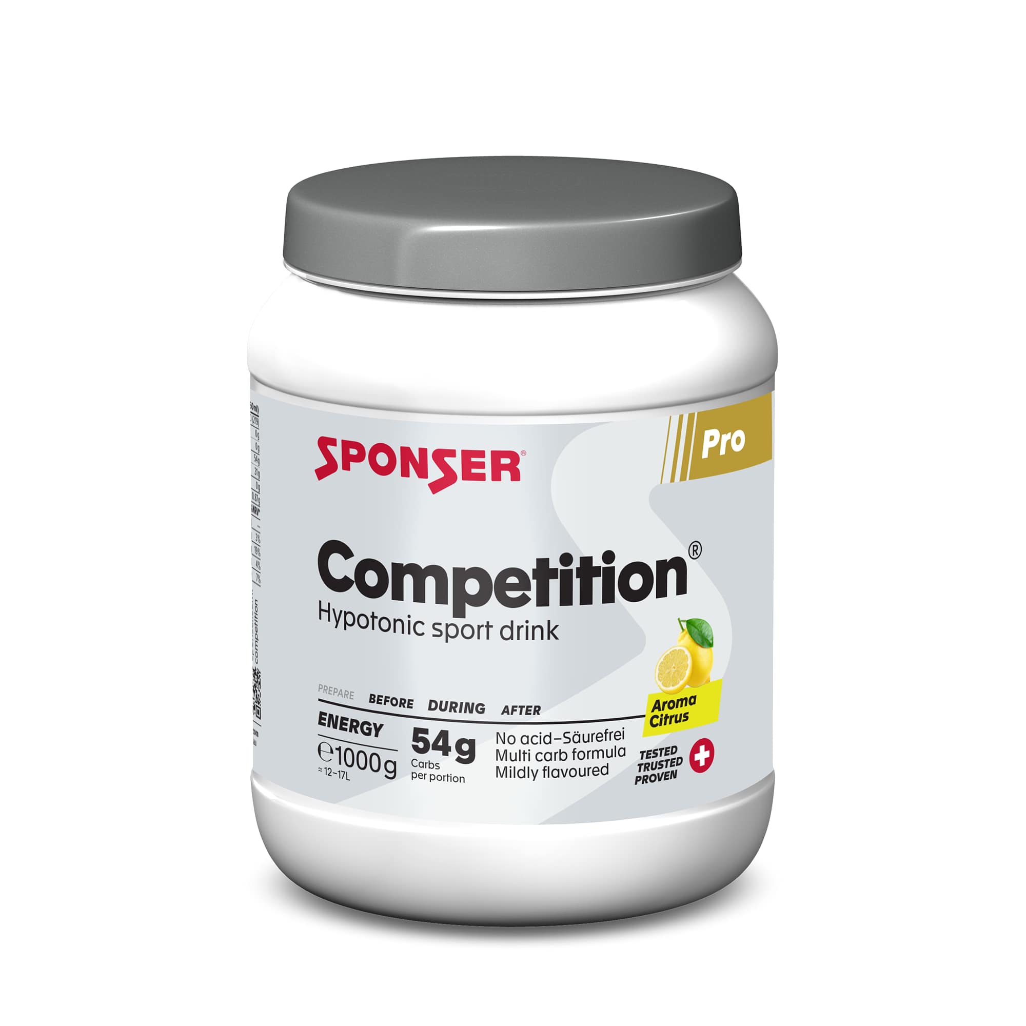 Sponser Competition Citrus 1000g Getränkepulver Weiss, Herren, Größe: 0