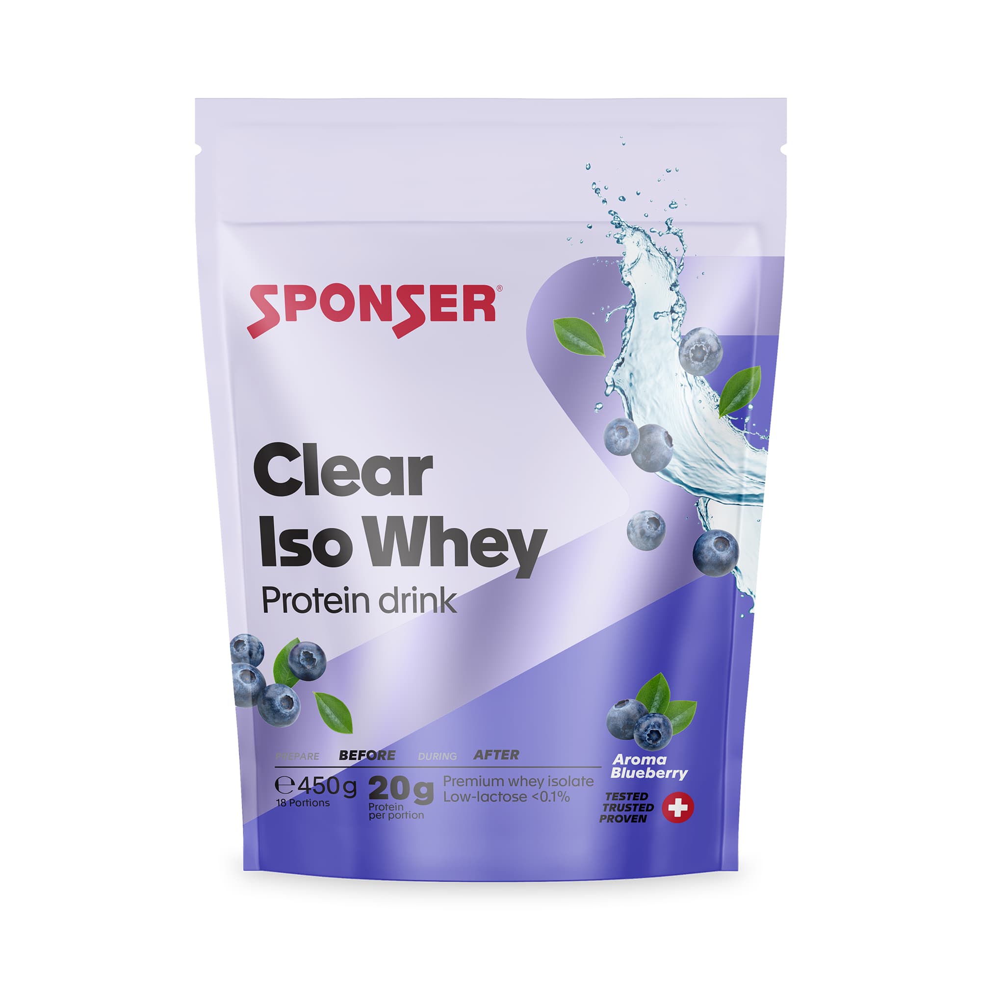 Image of Sponser Clear Iso Whey Blueberry 450 g Getränkepulver Weiss, Herren, Größe: 0