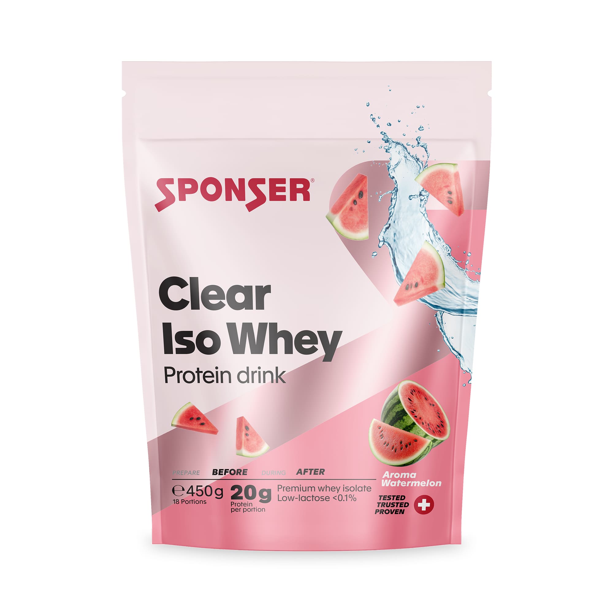 Image of Sponser Clear Iso Whey Watermelon 450 g Getränkepulver Weiss, Herren, Größe: 0