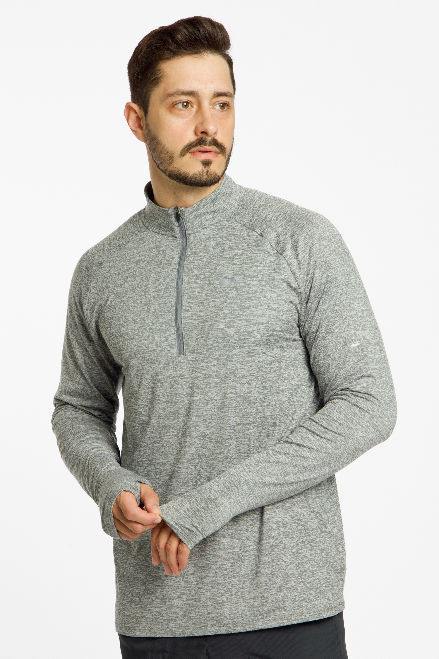 Image of Nike Stride Dri-FIT Herren Longsleeve Grau, Herren, Größe: M