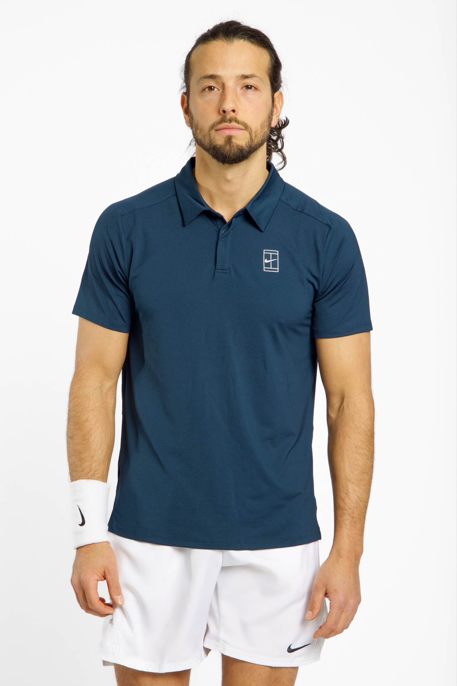 Image of Nike Court Advantage Dri-FIT Herren Tennisshirt Blau, Herren, Größe: L