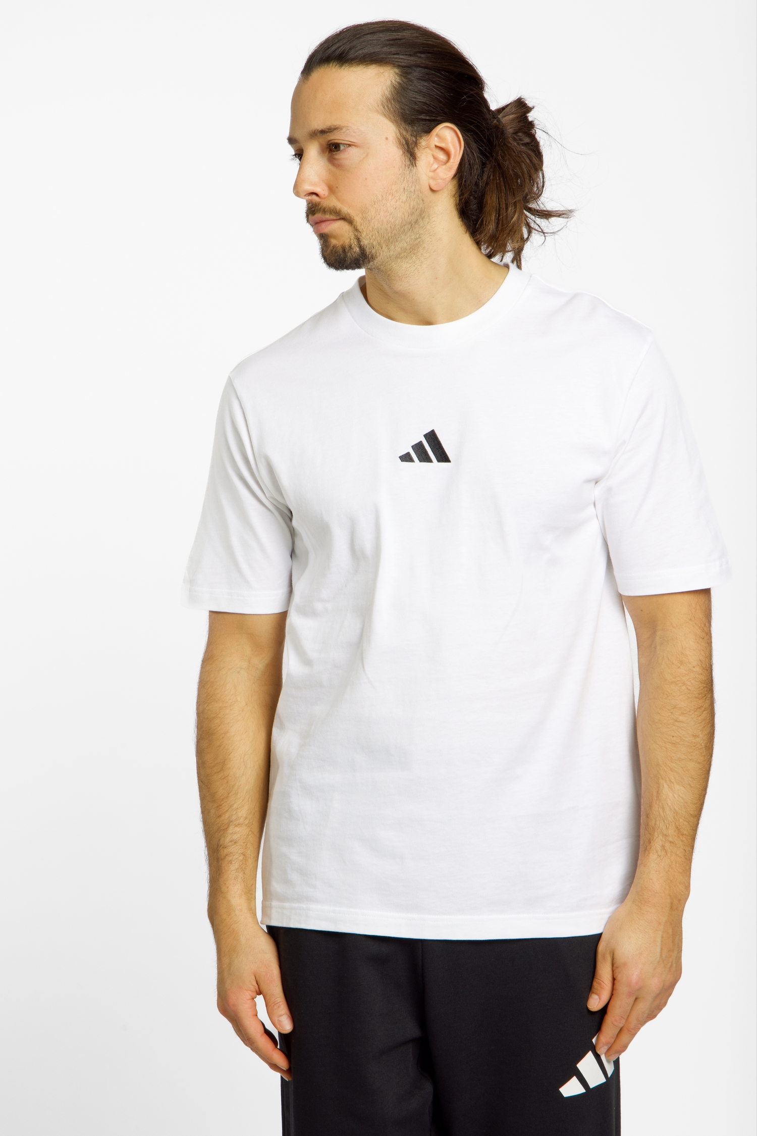 Image of adidas Essentials Small Logo Single Jersey Herren T-Shirt Weiss, Herren, Größe: L