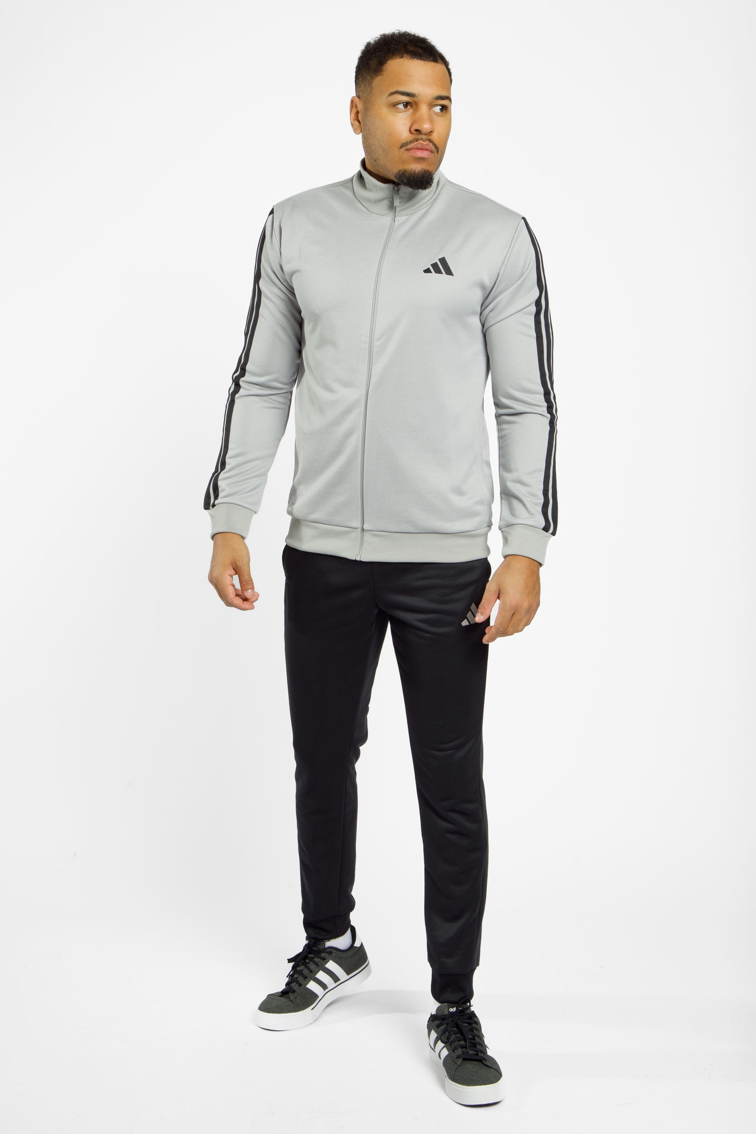 Image of Nike Basic 3S French Terry Herren Trainingsanzug Schwarz, Herren, Größe: L
