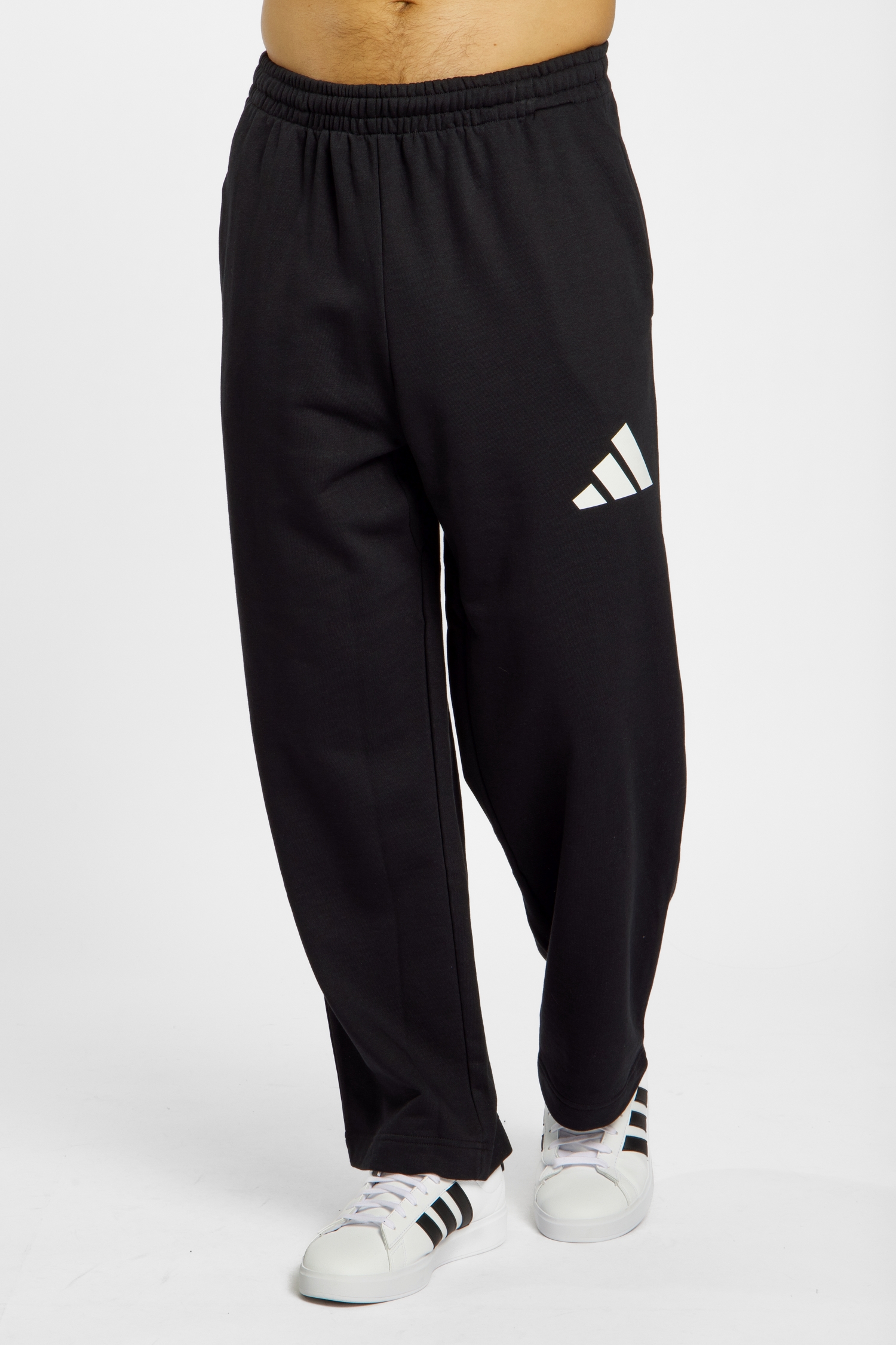 Image of adidas Essentials Wide Leg 3 Bar Logo Herren Trainerhose Schwarz, Herren, Größe: XL