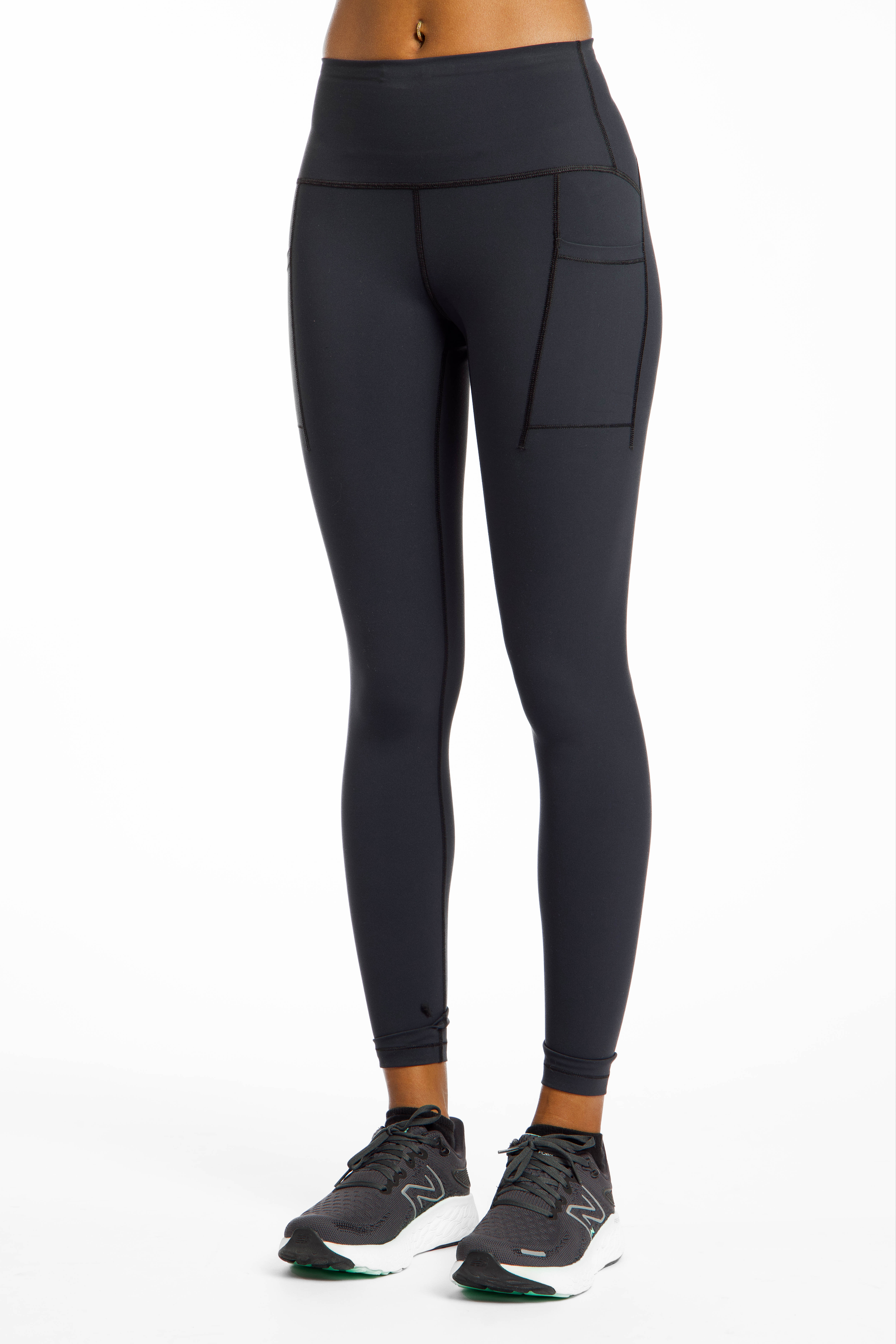 Image of New Balance Sleek Pocket High Rise 27 Inch Damen Tight Schwarz, Damen, Größe: M