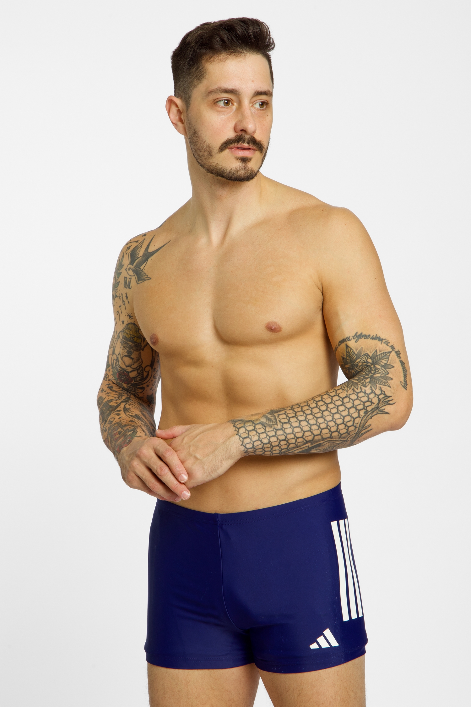 Image of adidas 3S Boxer Herren Badehose Blau, Herren, Größe: 5