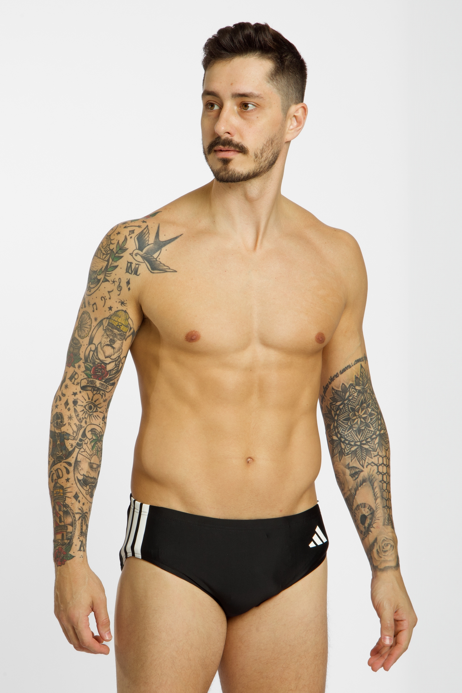 Image of adidas 3S Herren Badeslip Schwarz, Herren, Größe: 5