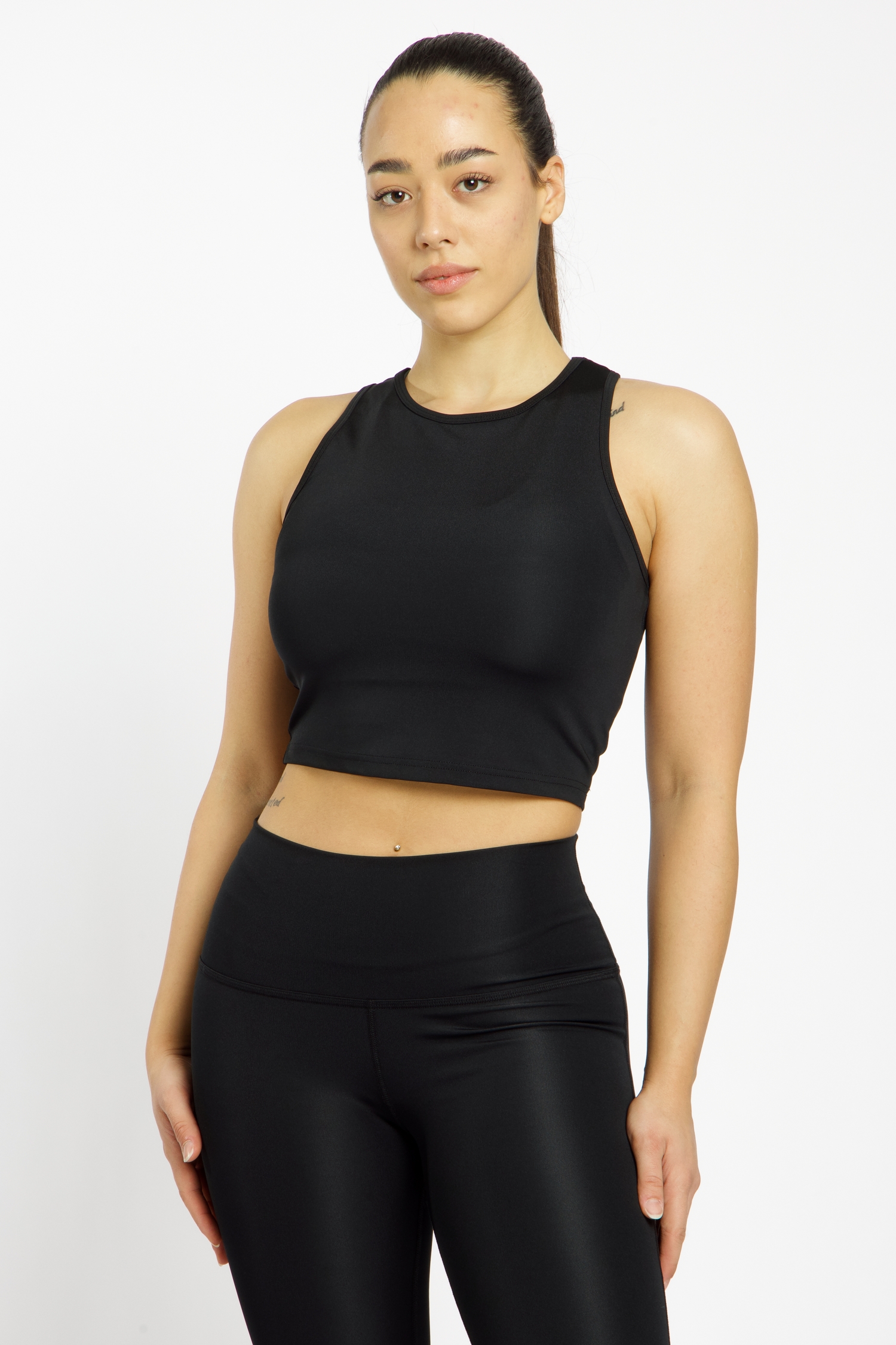 Image of POWERZONE Cropped Damen Top Schwarz, Damen, Größe: L