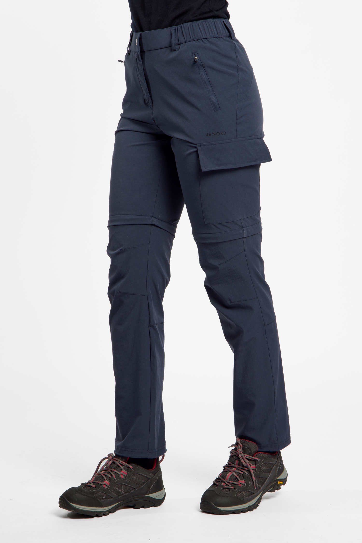 46 NORD Pilatus Zip-Off Kurzgrösse Damen Wanderhose Blau, Damen, Größe: 42K