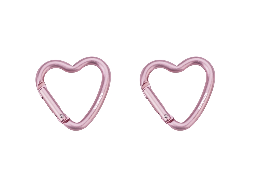 Image of Munkees 2-Pack Mini Herz Karabiner Pink, Herren, Größe: 0