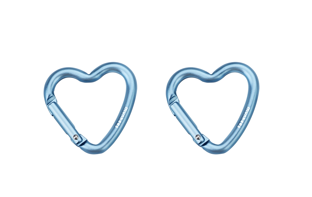 Image of Munkees 2-Pack Mini Herz Karabiner Blau, Herren, Größe: 0