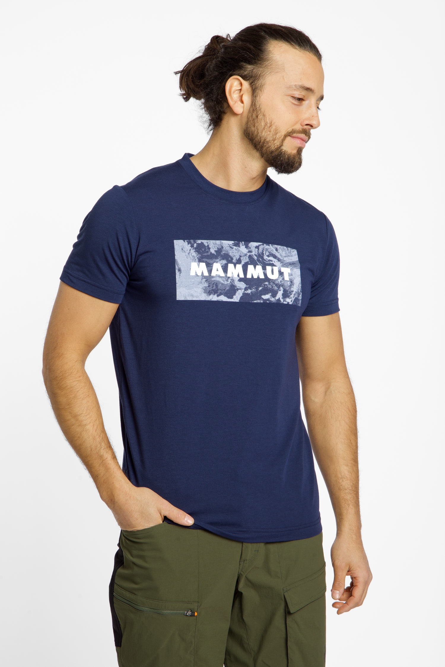 Image of MAMMUT Trovat Logo Herren T-Shirt Blau, Herren, Größe: L