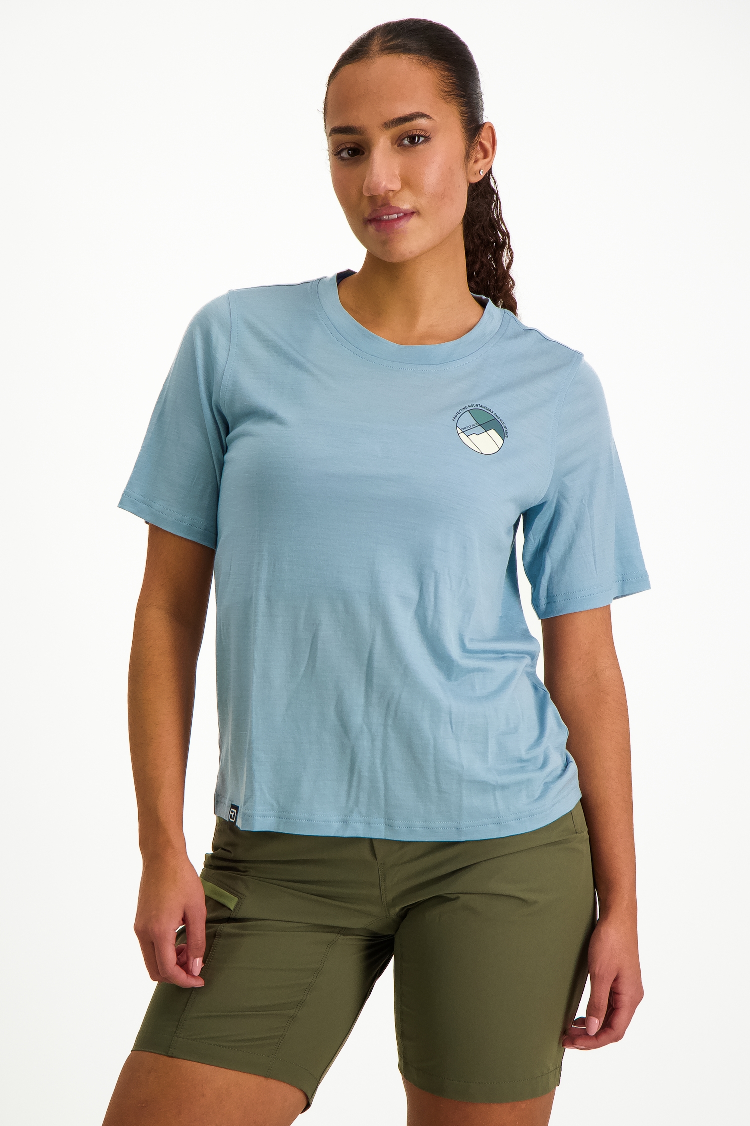 Ortovox 140 Cool Round Landscape Damen T-Shirt Blau, Damen, Größe: L