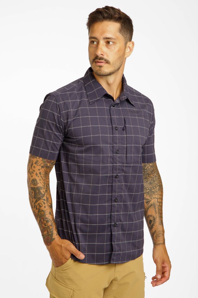 46 NORD Herren Wanderhemd Blau, Herren, Größe: XXXL