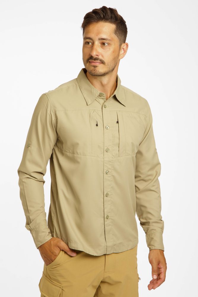 46 NORD Herren Wanderhemd Beige, Herren, Größe: M