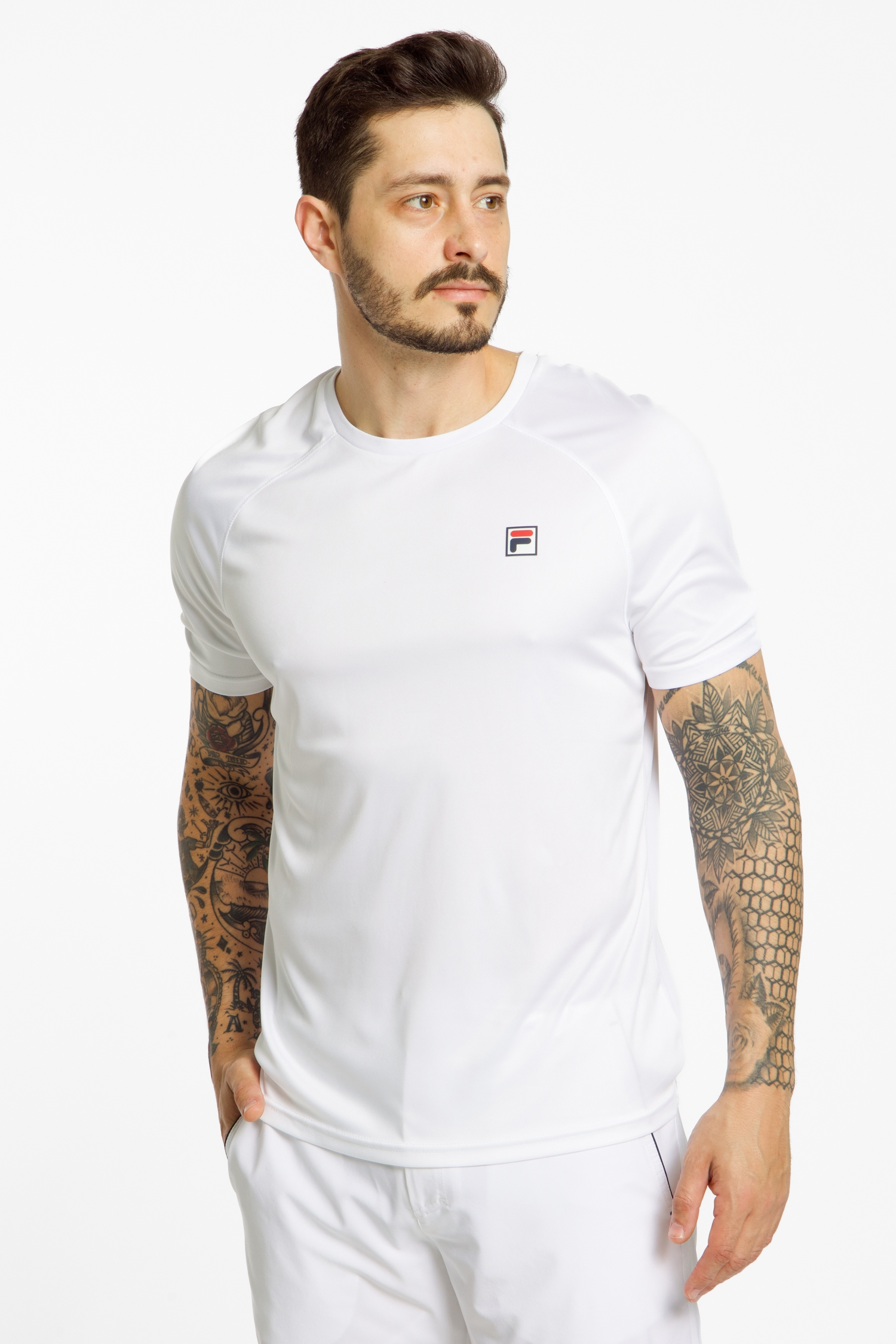 Image of FILA Holger Herren Tennisshirt Weiss, Herren, Größe: M