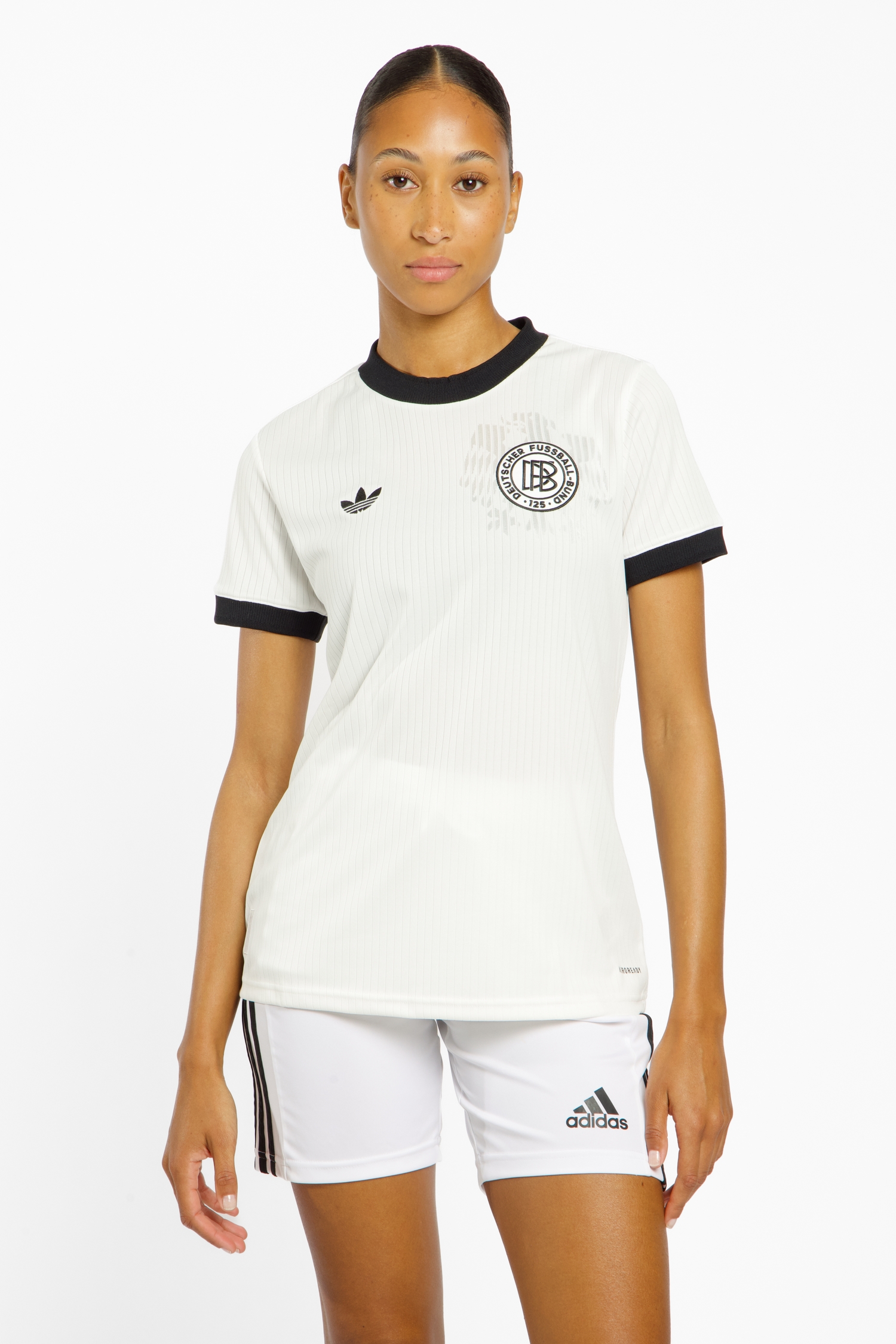 Image of adidas Deutschland 125 Jubiläum Damen Fussballtrikot 2025 Weiss, Damen, Größe: L