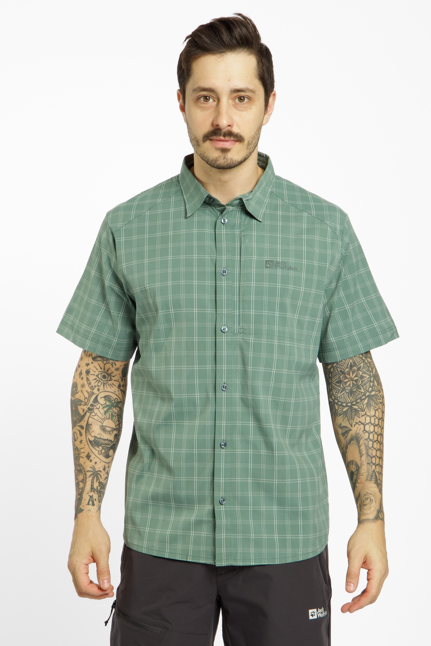 Image of Jack Wolfskin Norbo Herren Wanderhemd Grün, Herren, Größe: XL