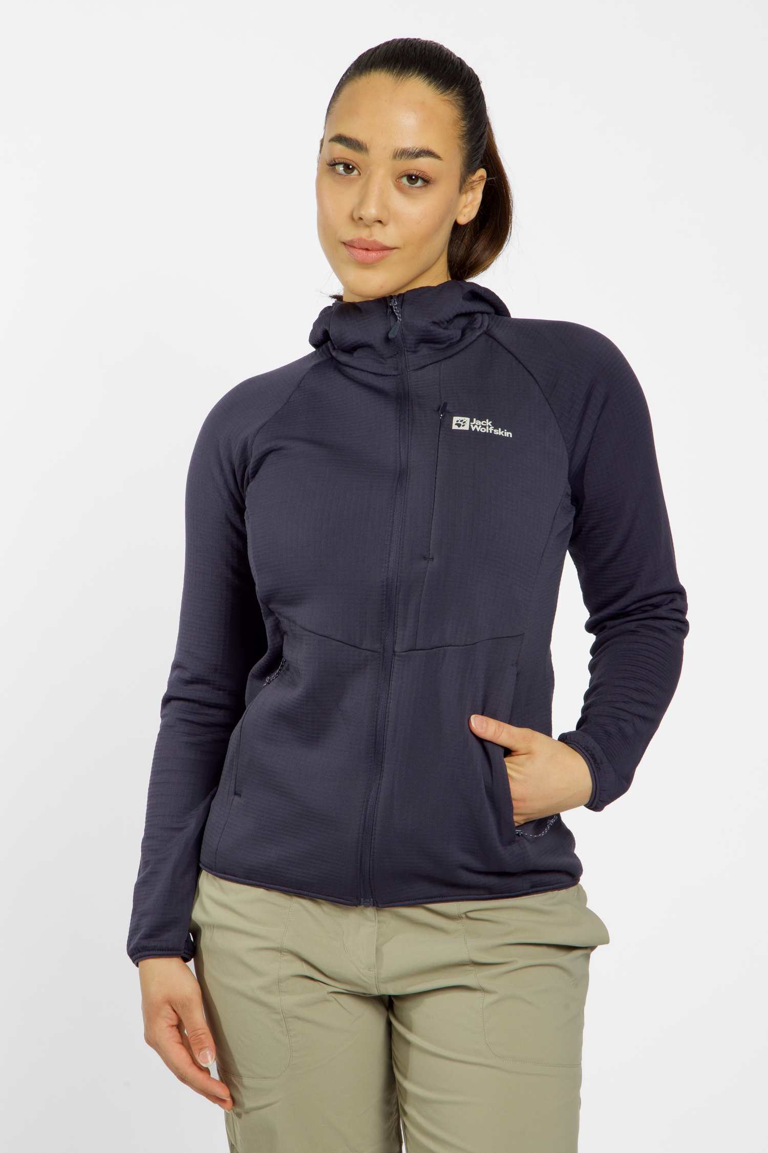 Image of Jack Wolfskin Kolbenberg Hooded Damen Midlayer Grau, Damen, Größe: L