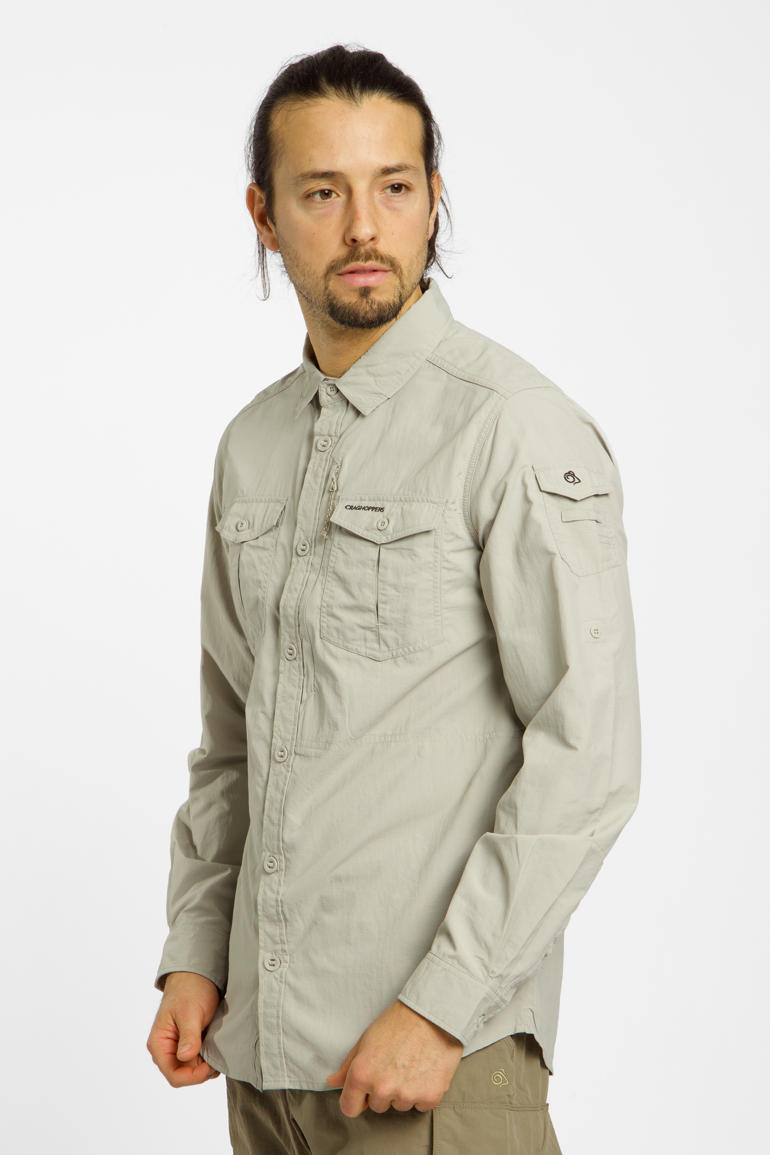 Craghoppers NosiLife Anti-Insect Adventure III Herren Wanderhemd Beige, Herren, Größe: L