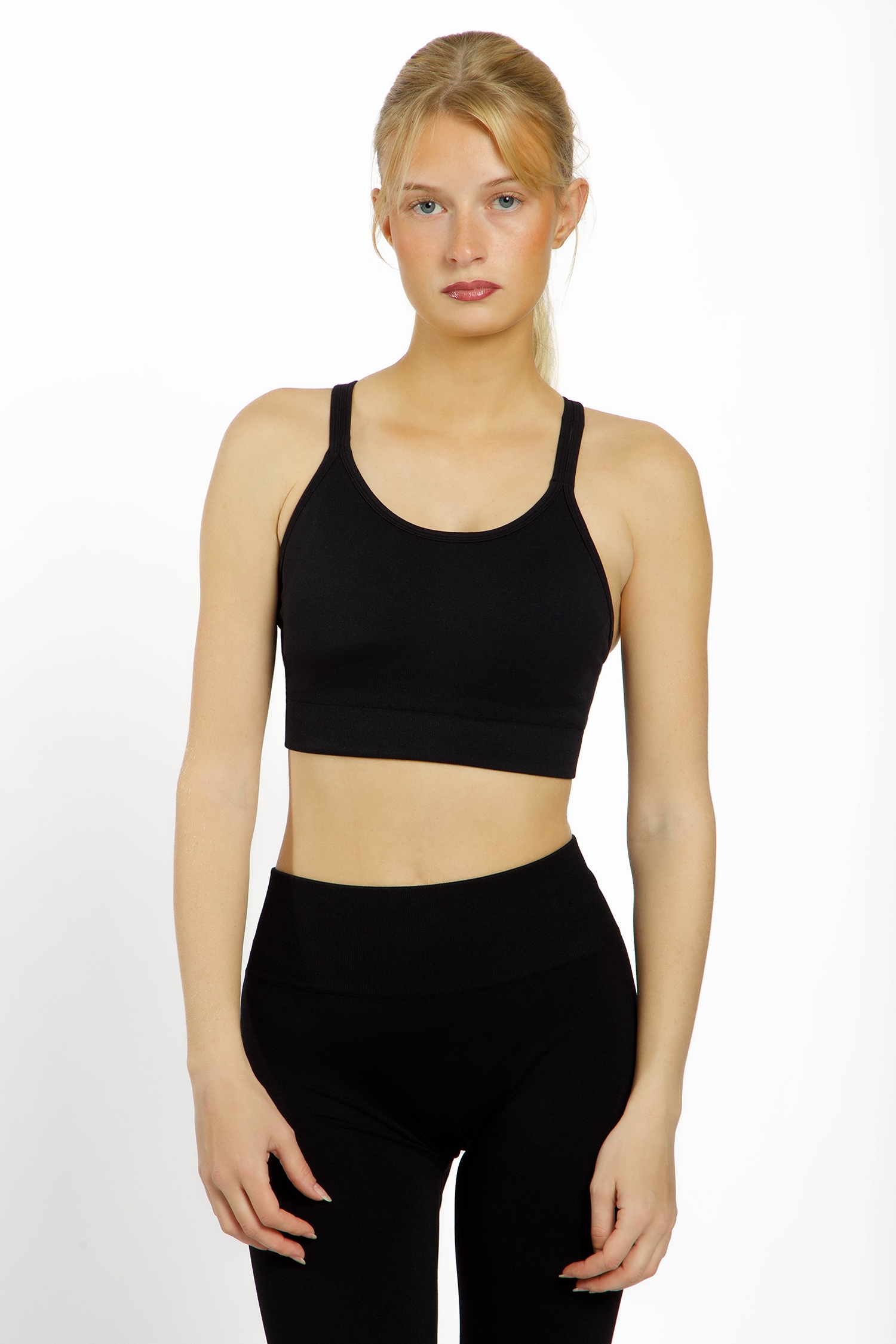 Image of POWERZONE Seamless Light Damen Sport-BH Schwarz, Damen, Größe: L