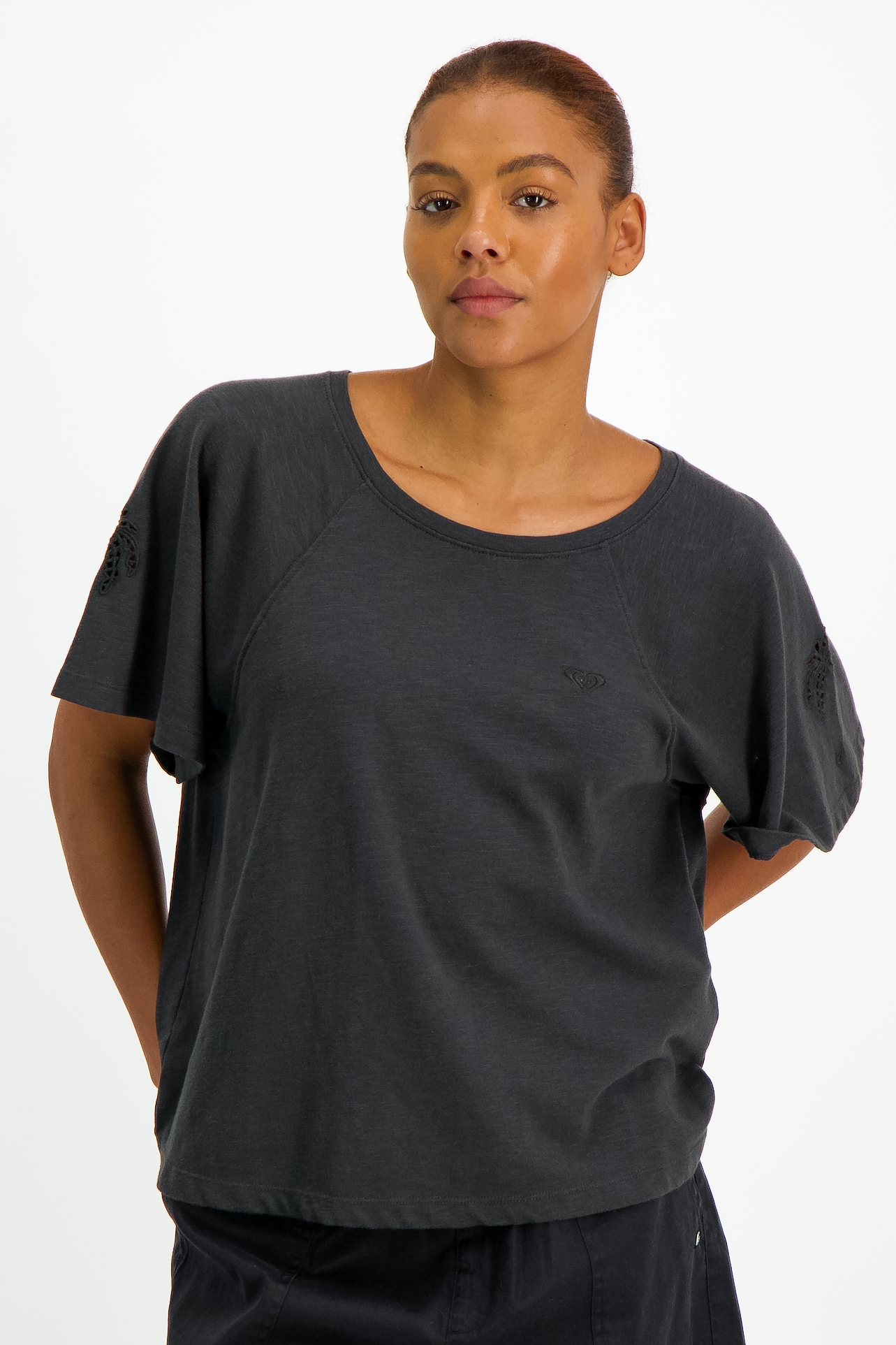 Image of Roxy Time For Palm Tree Damen T-Shirt Grau, Damen, Größe: S
