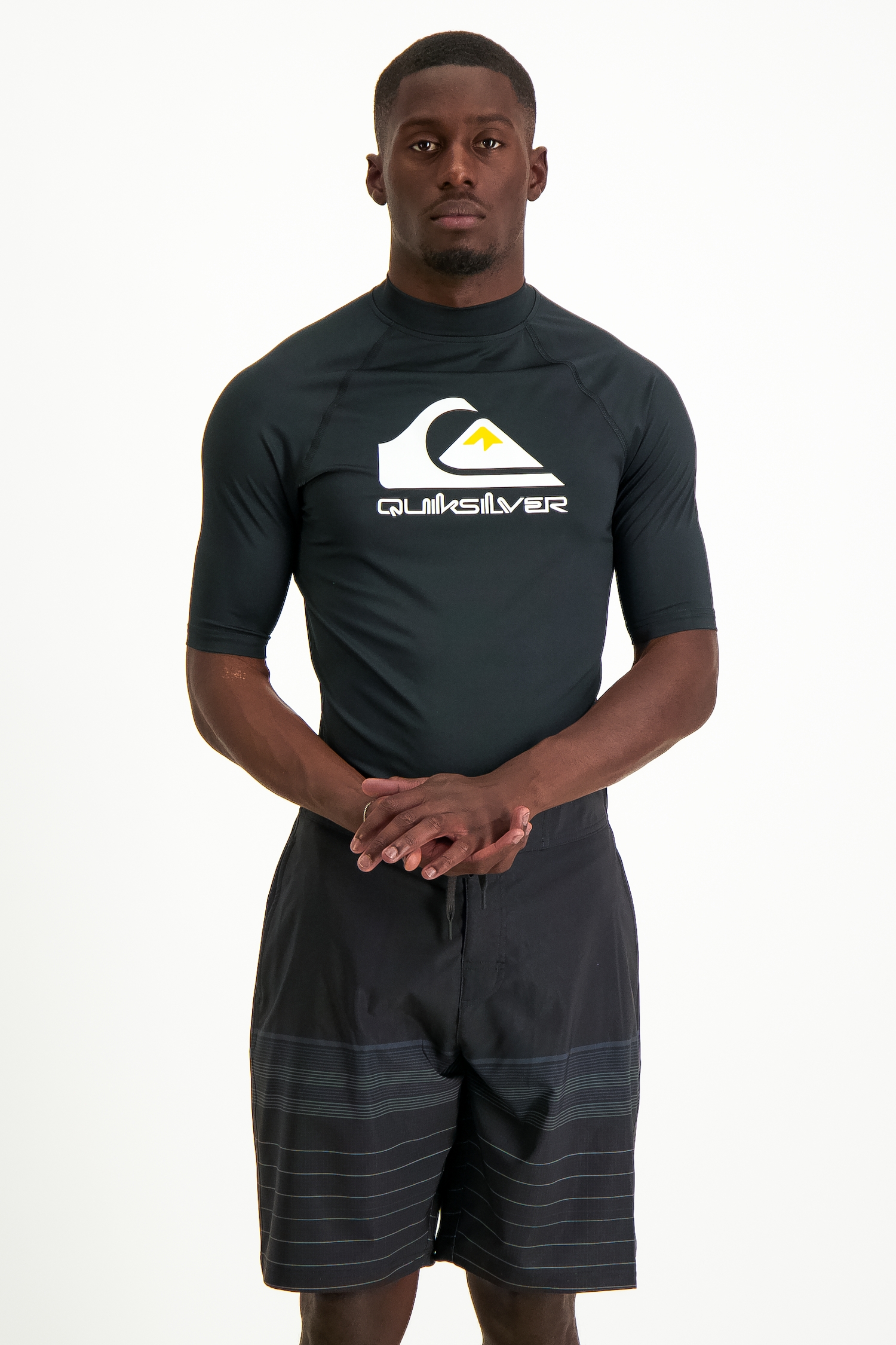 Image of Quiksilver Big Logo 50+ Herren Lycra Shirt Schwarz, Herren, Größe: L