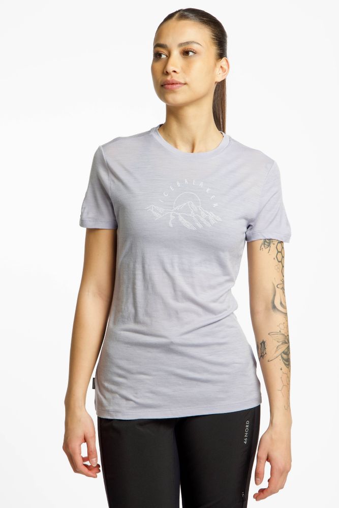 icebreaker Merino 150 Tech Lite Sunrise Summit Damen T-Shirt Grau, Damen, Größe: XL