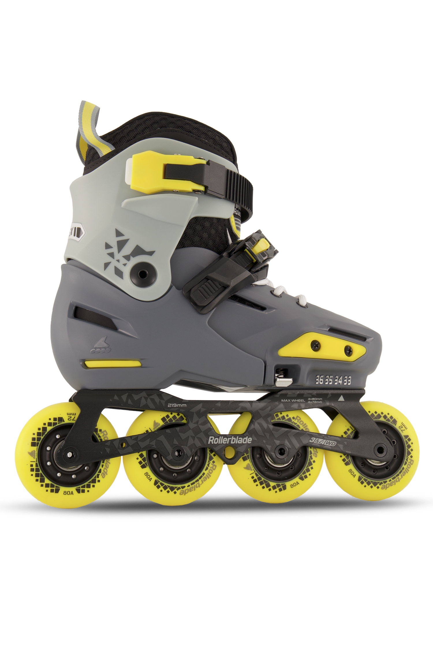 Rollerblade Apex Kinder Inlineskates Grau, , Größe: 23 1/2