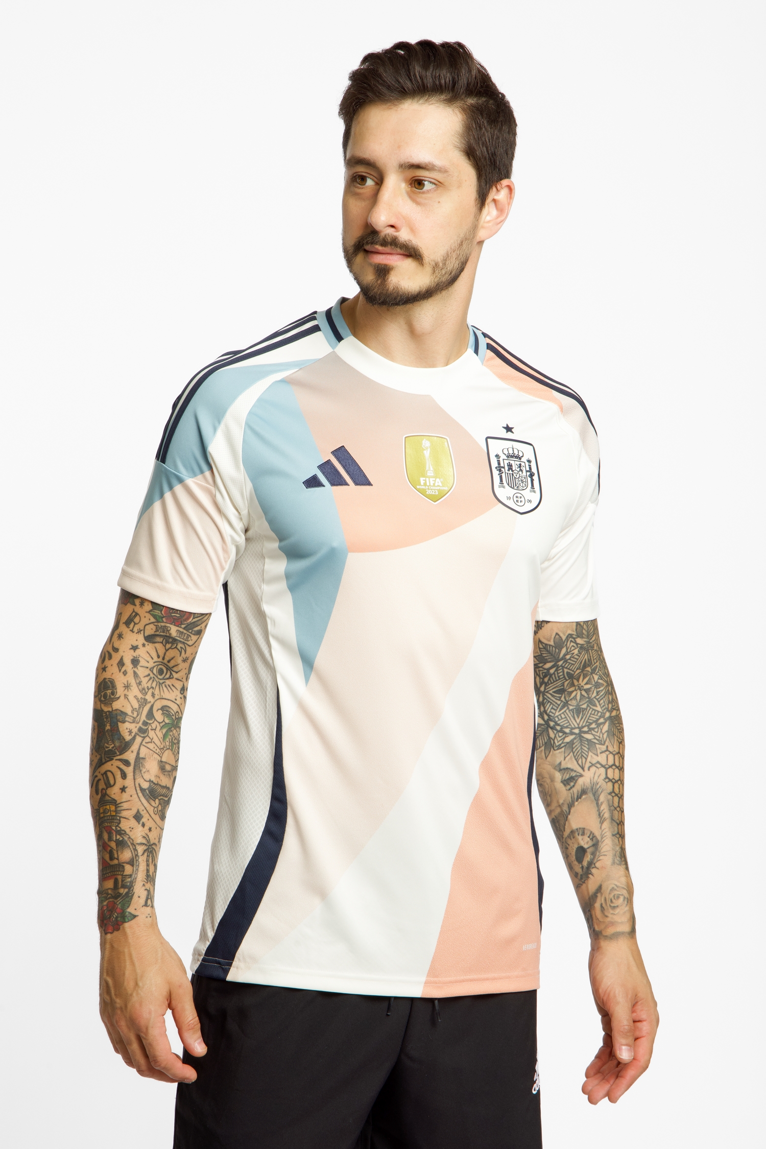 Image of adidas Spanien Away Replica Herren Fussballtrikot Frauen EM 2025 Beige, Herren, Größe: S