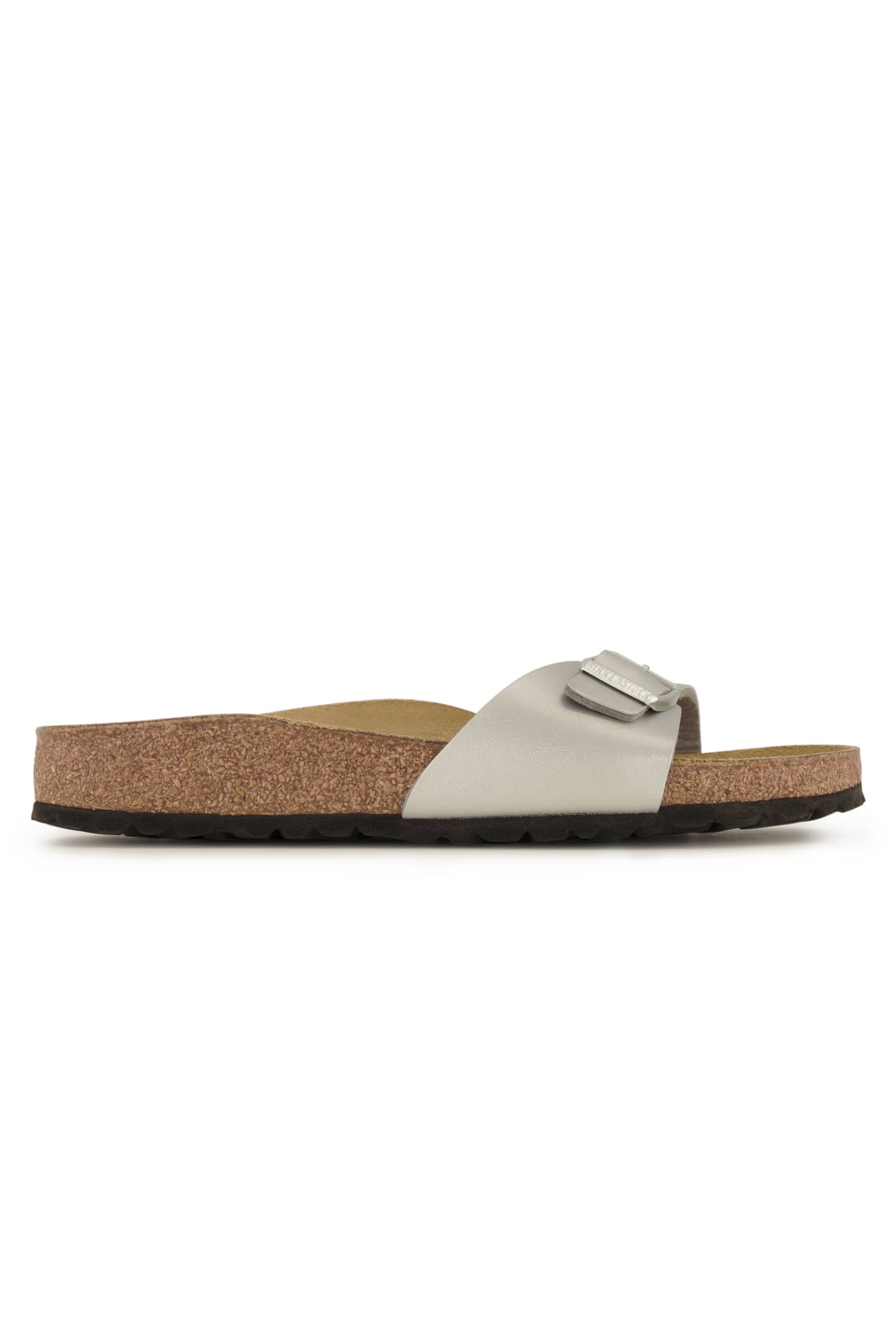 Image of Birkenstock Madrid Birko-Flor® Narrow Fit Damen Slipper Silber, Damen, Größe: 37