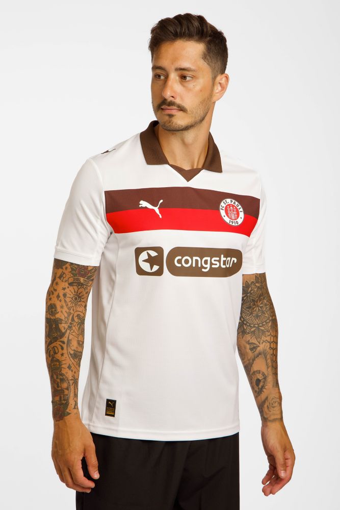 Image of PUMA FC St. Pauli Away Replica Herren Fussballtrikot 25/26 Weiss, Herren, Größe: L