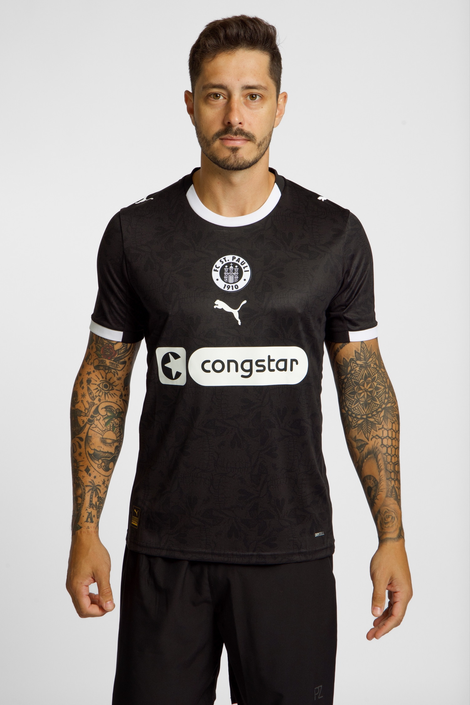 Image of PUMA FC St.Pauli 3rd Replica Herren Fussballtrikot 25/26 Schwarz, Herren, Größe: L