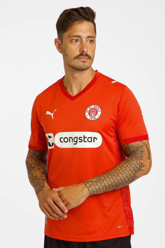 Image of PUMA FC St. Pauli 4th Replica Herren Fussballtrikot 25/26 Rot, Herren, Größe: L