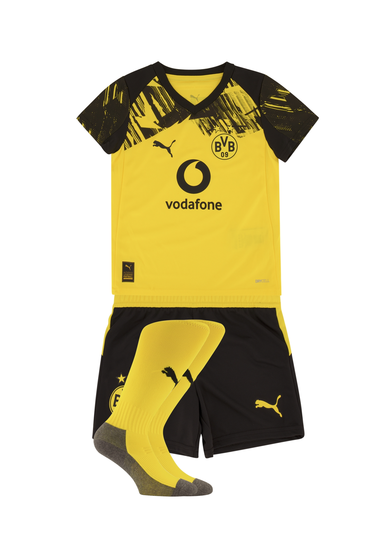 Image of PUMA Borussia Dortmund Home Replica Mini Kinder Fussballset 25/26 Gelb, , Größe: 104