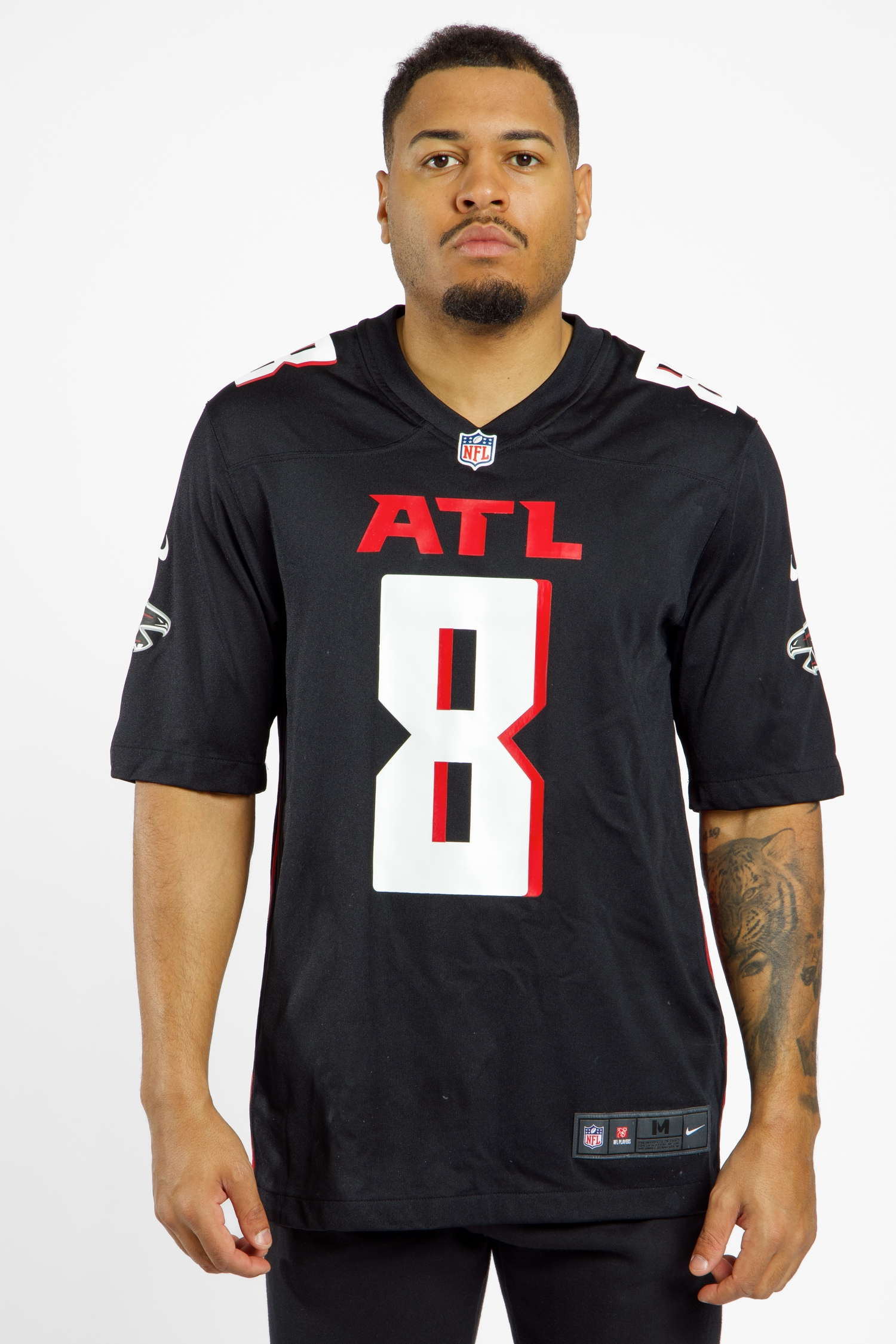Image of Nike Atlanta Falcons Kyle Pitts Home Herren American Football Trikot 24/25 Schwarz, Herren, Größe: L
