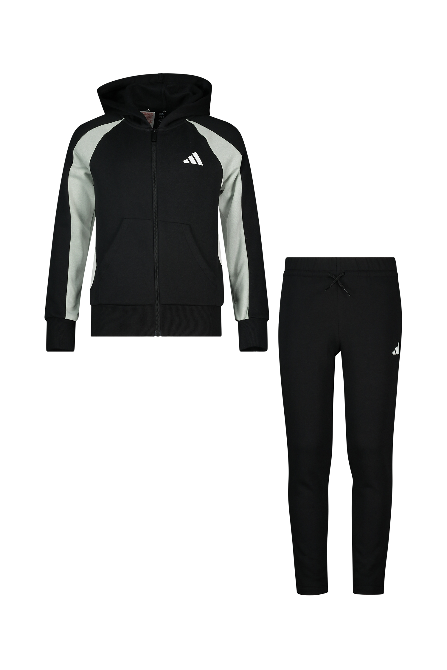 Image of adidas Seasonal Essentials Colorblock Kinder Trainingsanzug Schwarz, , Größe: 128
