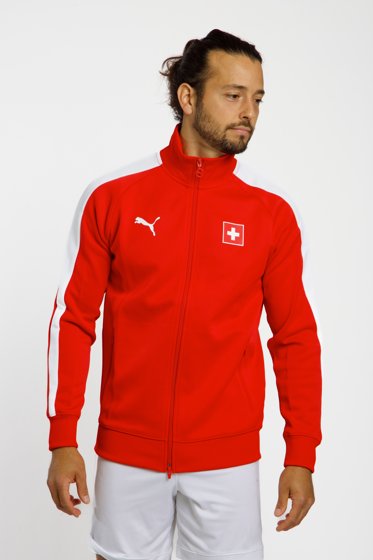 PUMA Schweiz T7 Herren Trainingsjacke Rot, Herren, Größe: L