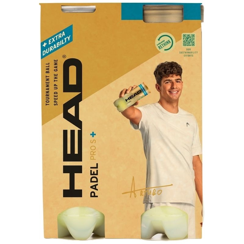 Image of HEAD 2-Pack Padel Pro S+ Padelball Gelb, Herren, Größe: ONE SIZE