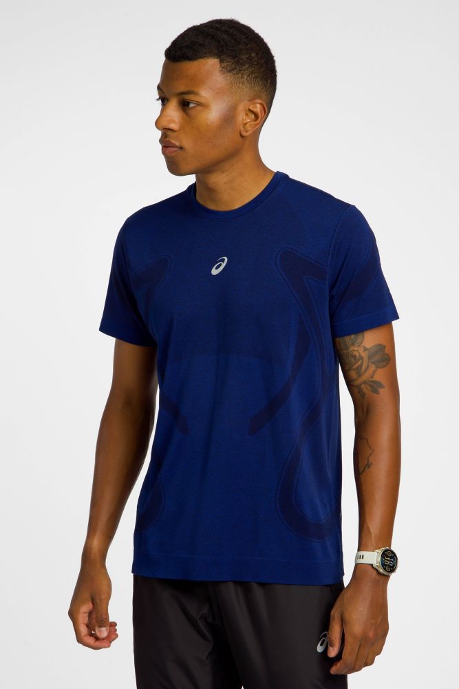 Image of ASICS Road Seamless Herren T-Shirt Blau, Herren, Größe: XL