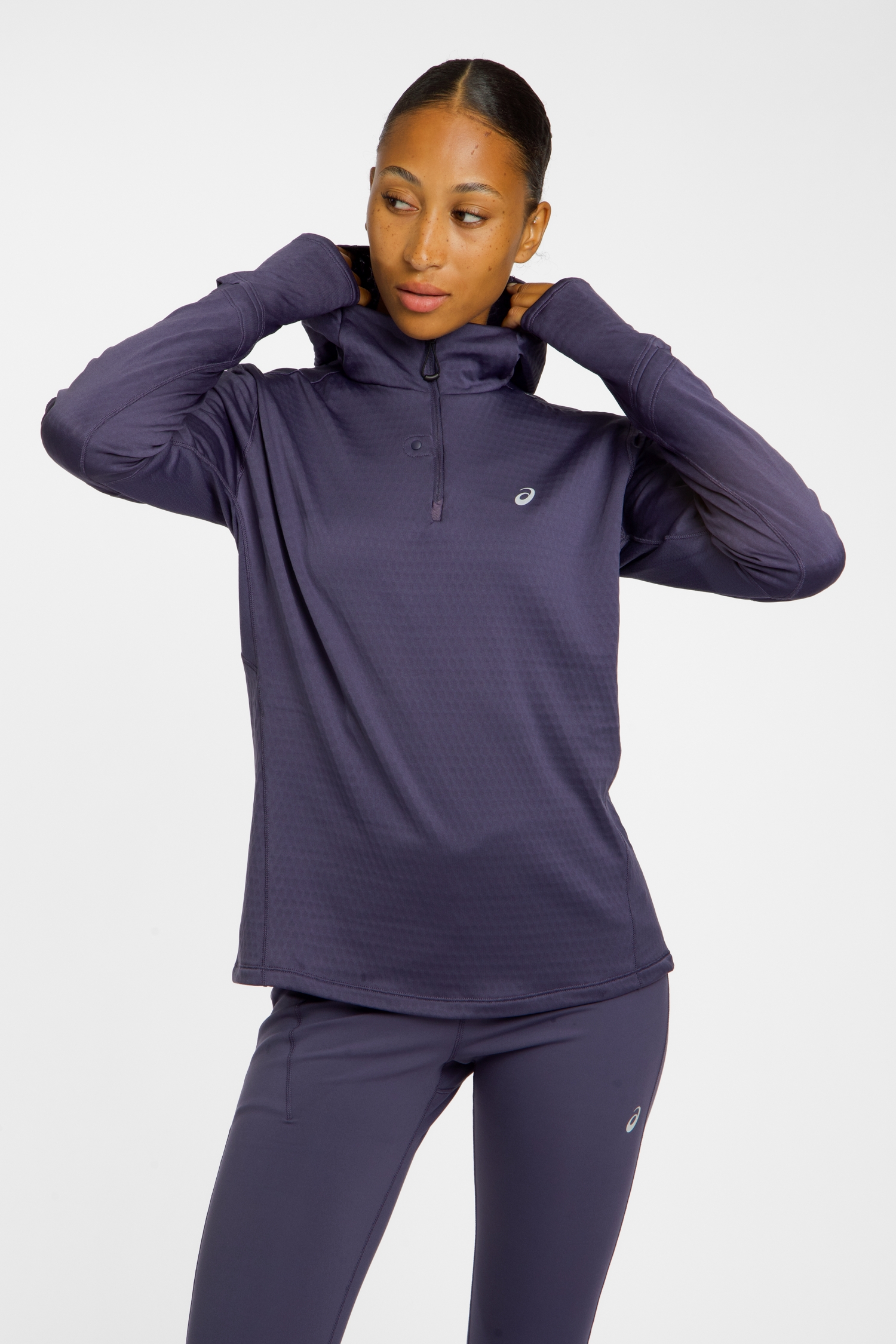 ASICS Road Winter Hoodie Damen Longsleeve Lila, Damen, Größe: XS