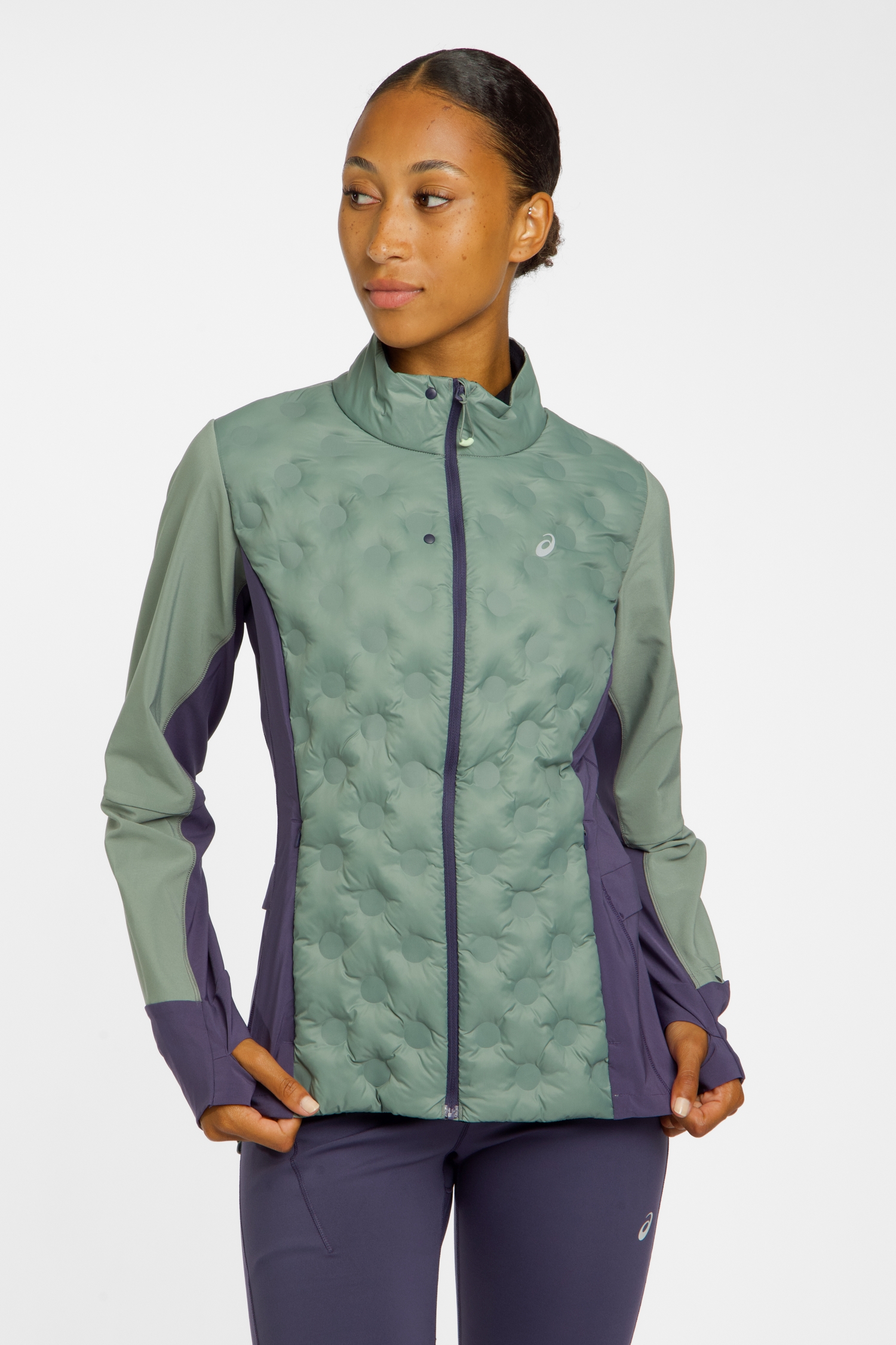 Image of ASICS Road Winter Damen Laufjacke Grün, Damen, Größe: L