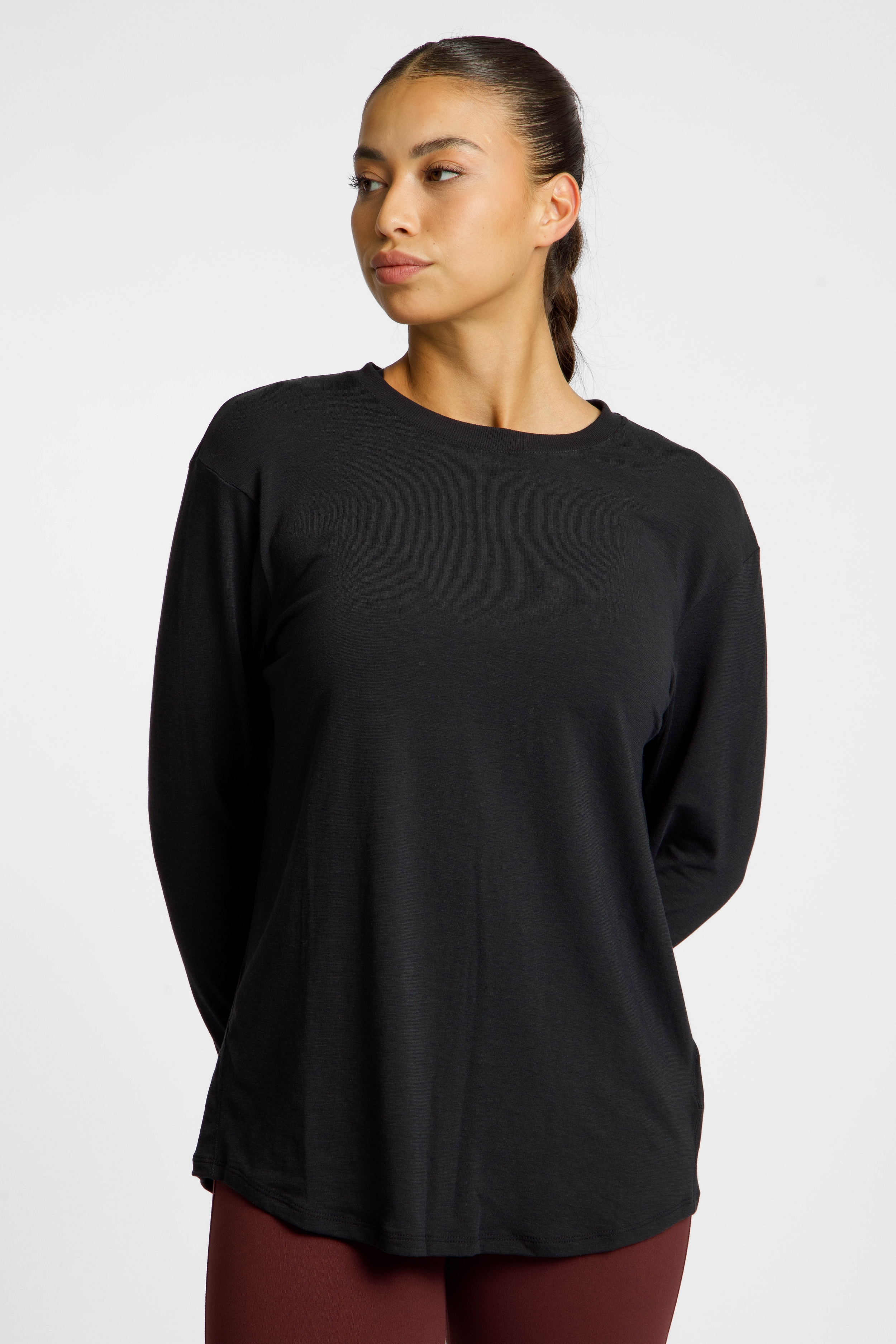 Nike One Dri-FIT Relaxed Damen Longsleeve Schwarz, Damen, Größe: XS