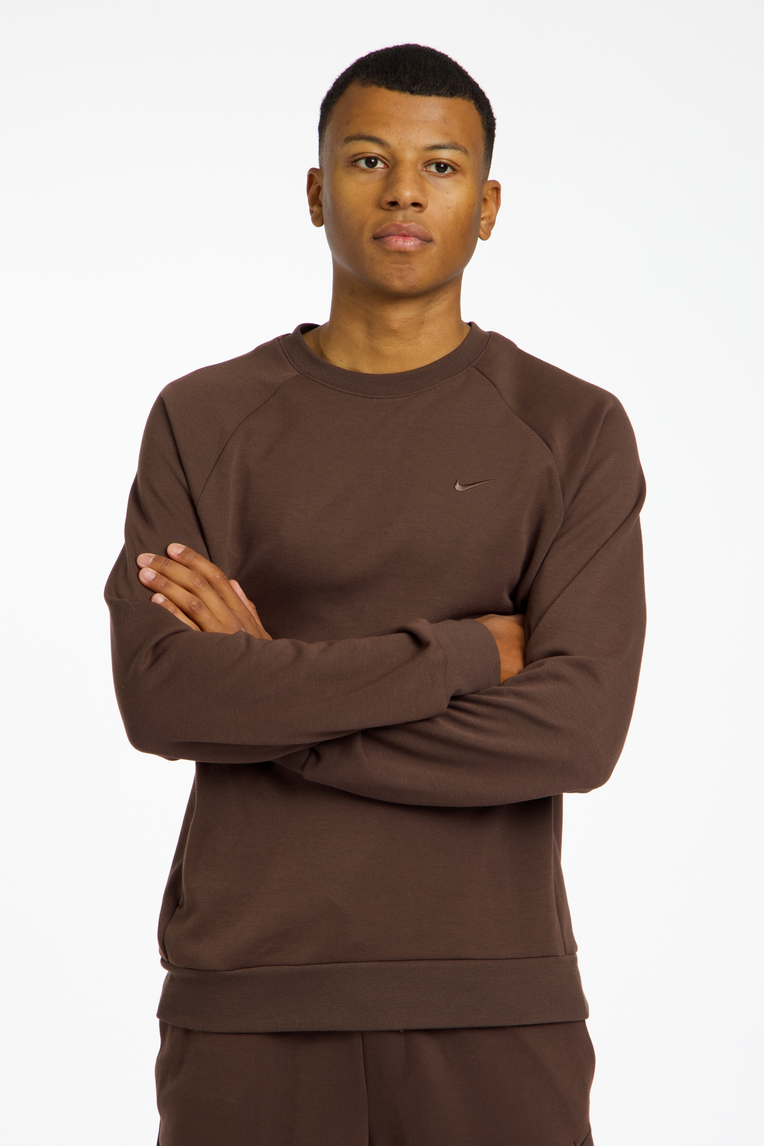Nike Primary Fleece Dri-FIT Herren Longsleeve Braun, Herren, Größe: L