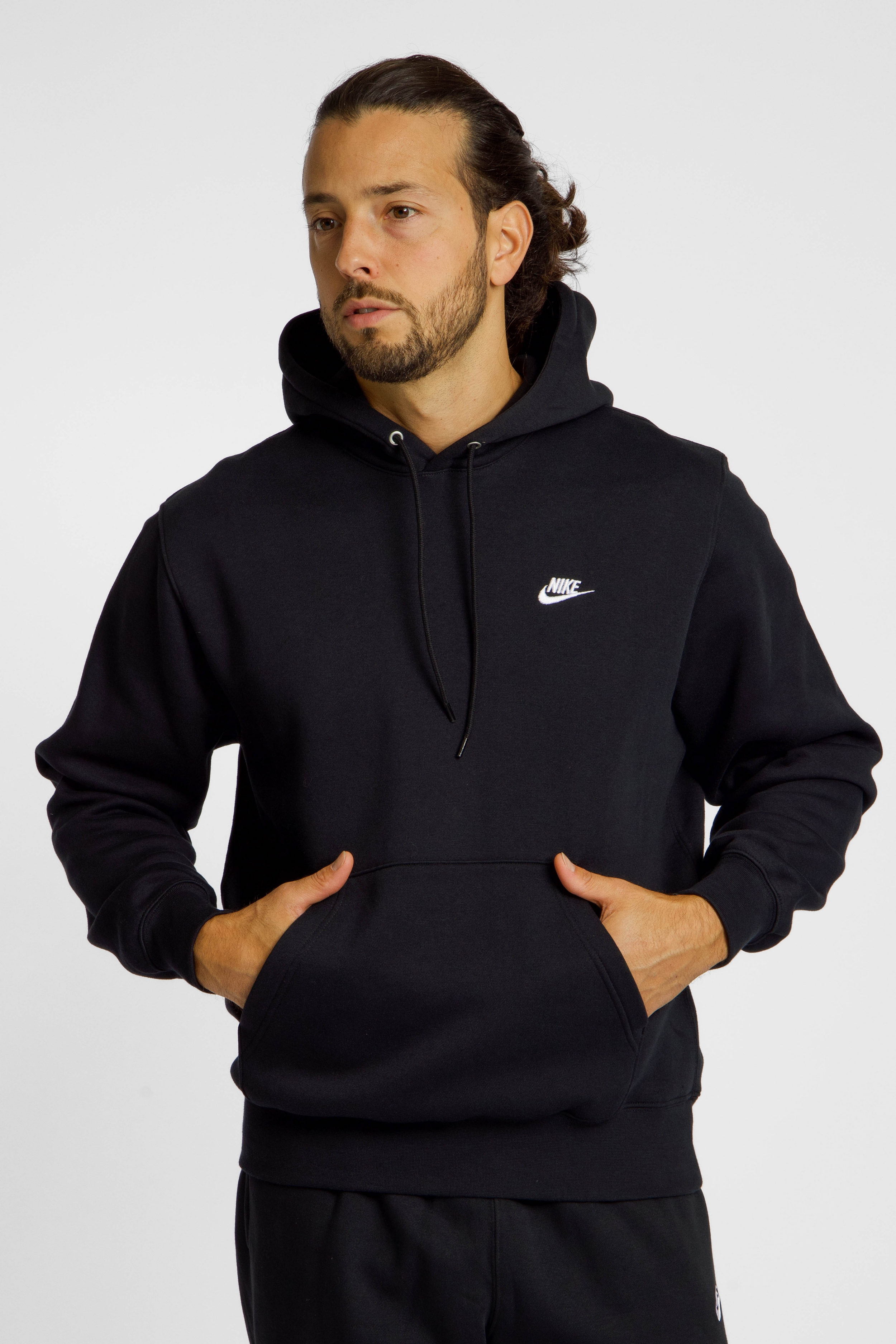 Image of Nike Club Herren Hoodie Schwarz, Herren, Größe: L