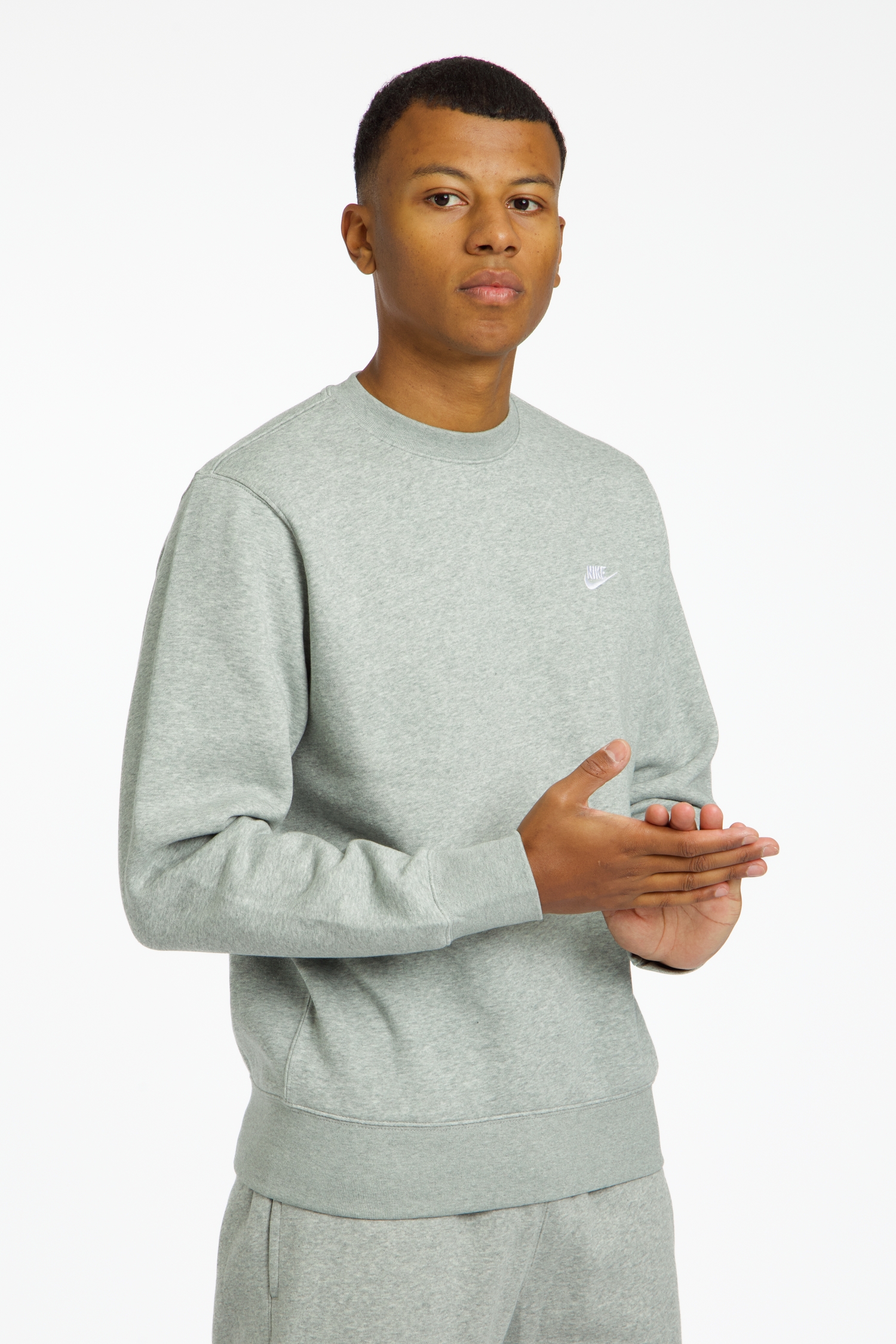 Nike Club Fleece Herren Pullover Grau, Herren, Größe: M