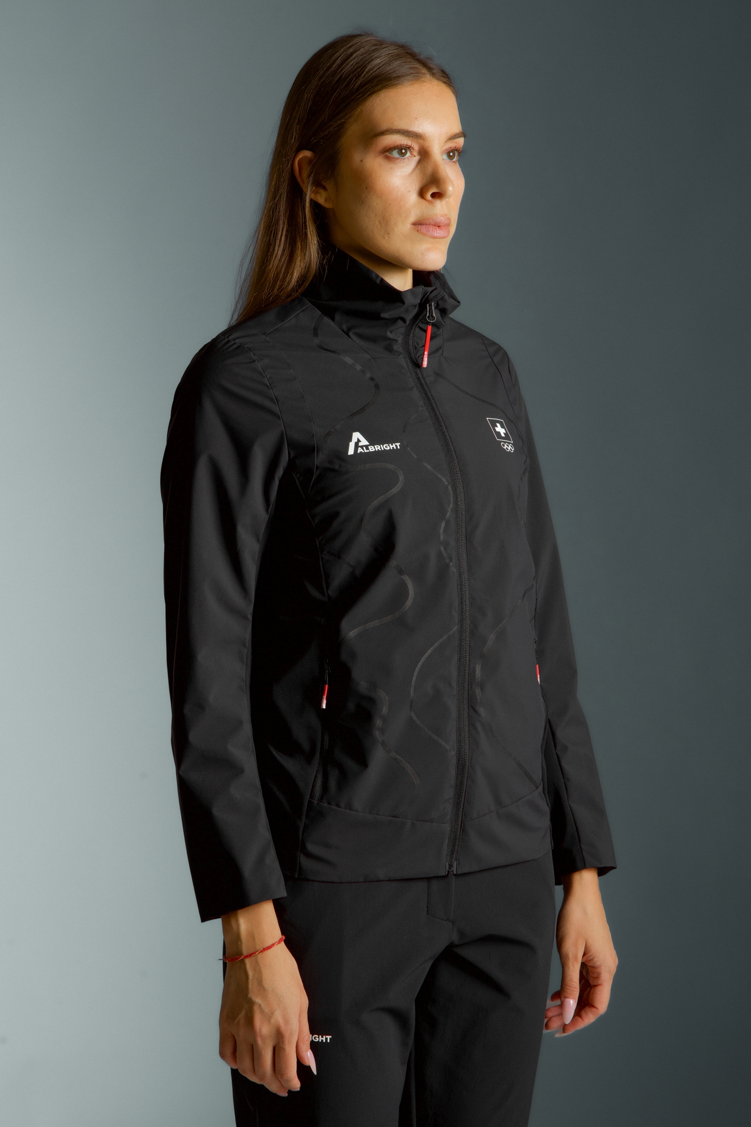 ALBRIGHT Swiss Olympic Damen Midlayer Schwarz, Damen, Größe: 38